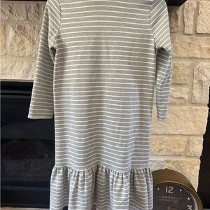 Kate Spade Gray Striped Long Sleeve Dress